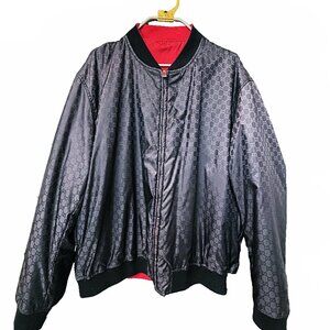 Gucci Reversible GG Jacquard Nylon Bomber Men's Jacket Size IT 58 / XXXXL